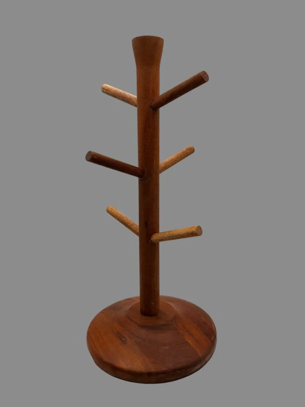 Hearth & Hand Magnolia Acacia Wood Mug Tree Rack Stand 6 Hooks Natural 15 Inches
